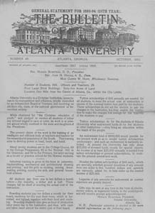 General Statement For 1893-94 (25th Year) The Bulletin of Atlanta University, October 1893 no. 49, Atlanta, Georgia