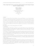 MTOTO: Supporting Greater Access to Pre-and Post-Natal Care for Women Living in Rural Developing Economies