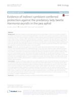 Evidence of indirect symbiont conferred protection against the predatory lady beetle Harmonia axyridis in the pea aphid