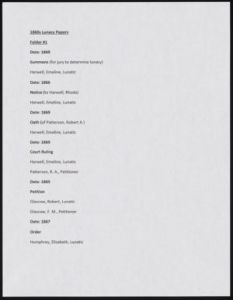 1860s Lunacy Papers Folder # 1