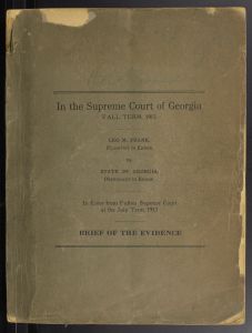 Frank, Leo M.- Supreme Court of Georgia- Brief of Evidence