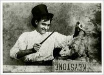 Photograph of Joe Davis with a possum, Dahlonega, Georgia, 1884