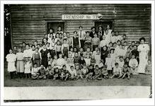 Photograph of class in front of a school, Dahlonega, Georgia