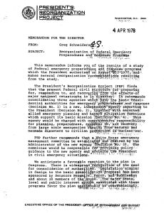 6/1/78 - Emergency Preparedness Reorganization Briefing Book