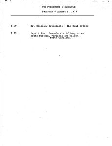 8/4/78-8/6/78 - President’s Trip to North Carolina & Virginia