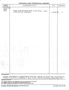 9/20/78 - President’s Trip to New Jersey [Briefing Book]