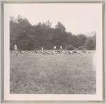 Photograph of a team performing calisthenic exercises, Clarkesville, Habersham County, Georgia, 1953
