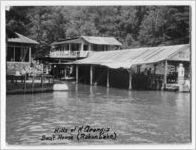 Photograph of boathouses on Lake Rabun, Clarkesville, Habersham County, Georgia, 1953