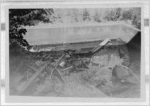 Photograph of scrap material discarded in a cement pit, Clarkesville, Habersham County, Georgia, 1953