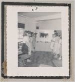 Photograph of students standing before display in a classroom, Clarkesville, Habersham County, Georgia, 1950