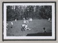 Photograph of children playing outdoors in a clearing, Clarkesville, Habersham County, Georgia, 1950
