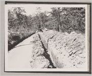 Photograph of trench and excavation machinery, Clarkesville, Habersham County, Georgia, 1950