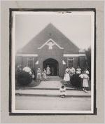 Photograph of people entering a church, Clarkesville, Habersham County, Georgia, 1950