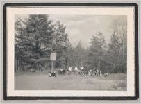 Photograph of African American boys gathered together on a playground, Clarkesville, Habersham County, Georgia, 1950