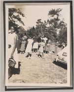 Photograph of African American families at a gathering held at Mount Pleasant Baptist Church, Clarkesville, Habersham County, Georgia, 1950