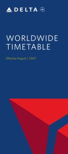 Delta Worldwide Timetable August 1, 2007