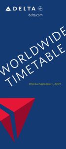 Delta Worldwide Timetable September 1, 2009