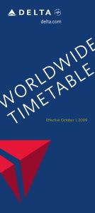 Delta Worldwide Timetable October 1, 2009