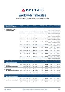 Delta Worldwide Timetable October 2018