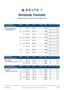 Delta Worldwide Timetable February 2019