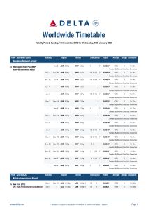 Delta Worldwide Timetable December 2019