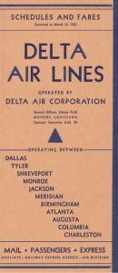 Delta Air Lines Schedule and Fares 1935 March 10