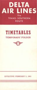 Delta Air Lines System Timetable 1941 February 2