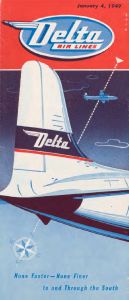 Delta Air Lines System Timetable 1949 January 4