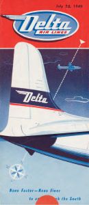 Delta Air Lines System Timetable 1949 July 25