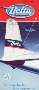 Delta Air Lines System Timetable 1950 April 1