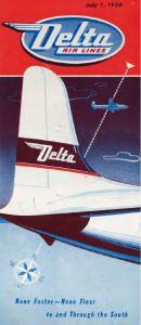 Delta Air Lines System Timetable 1950 July 1