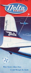 Delta Air Lines System Timetable 1950 September 1