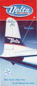 Delta Air Lines System Timetable 1951 August 1