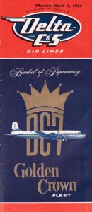 Delta Air Lines System Timetable 1955 March 1