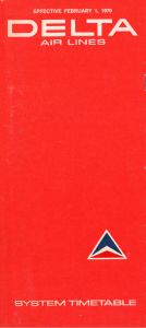 Delta Air Lines System Timetable 1970 February 1