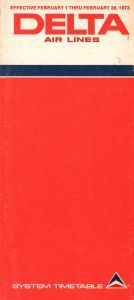 Delta Air Lines System Timetable 1973 February 1