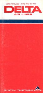 Delta Air Lines System Timetable 1974 July 1