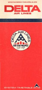 Delta Air Lines System Timetable 1976 March 1