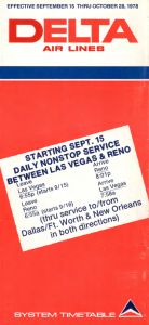 Delta Air Lines System Timetable 1978 September 15