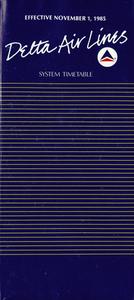 Delta Air Lines System Timetable November 1, 1985