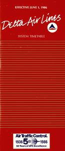Delta Air Lines System Timetable June 1, 1986