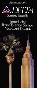 Delta Air Lines System Timetable June 1, 1990