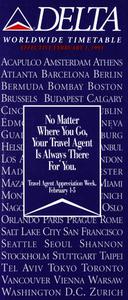 Delta Air Lines Worldwide Timetable February 1, 1993