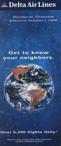 Delta Air Lines Worldwide Timetable October 1, 1998