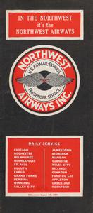 Northwest Airways Timetable 1933 June 12
