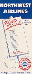 Northwest Airlines Schedule 1945 February 1