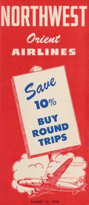 Northwest Orient Airlines Flight Schedule 1948 August 15