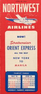 Northwest Airlines Flight Schedule 1953 April 26