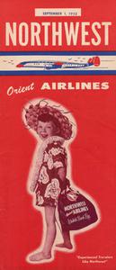 Northwest Orient Airlines Flight Schedule 1955 September 1