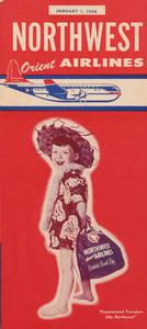 Northwest Orient Airlines Flight Schedule 1956 January 1